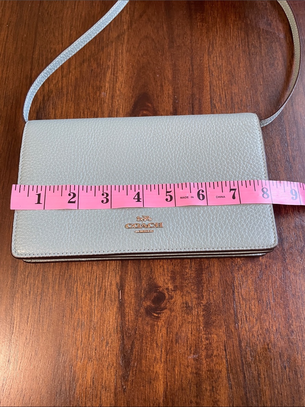 COACH Hayden Pebbled Leather Crossbody Bag in Light Blue - Picture 9 of 10